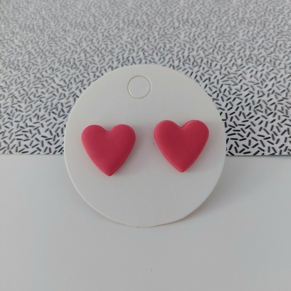 Two Pairs of Heart Stud Earrings - Picture 3 of 3